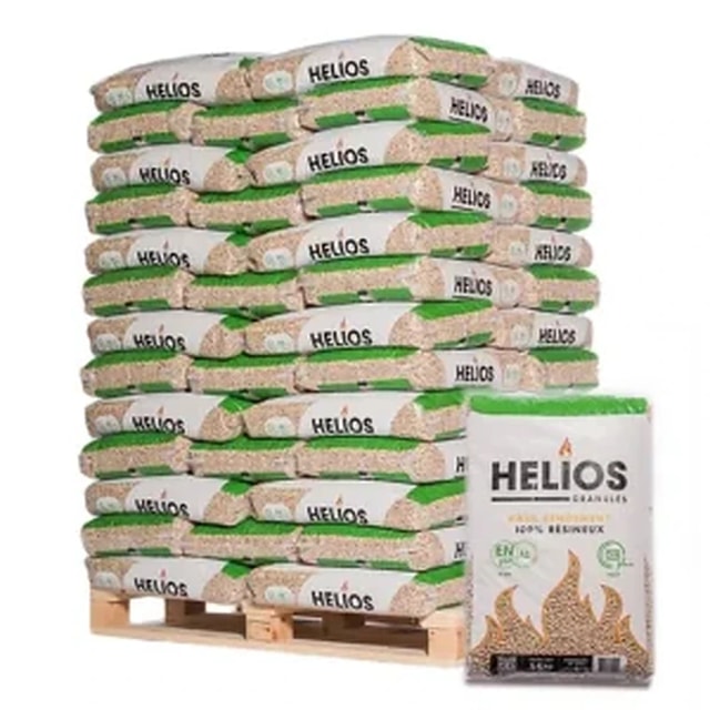 HELIOS Pellets – Palette mit 65 Säcken à 15 kg – 100 % Nadelholz