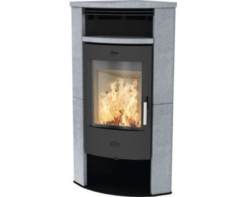 Kaminofen Fireplace Malta Speckstein 6,4 kW mit Holzfach