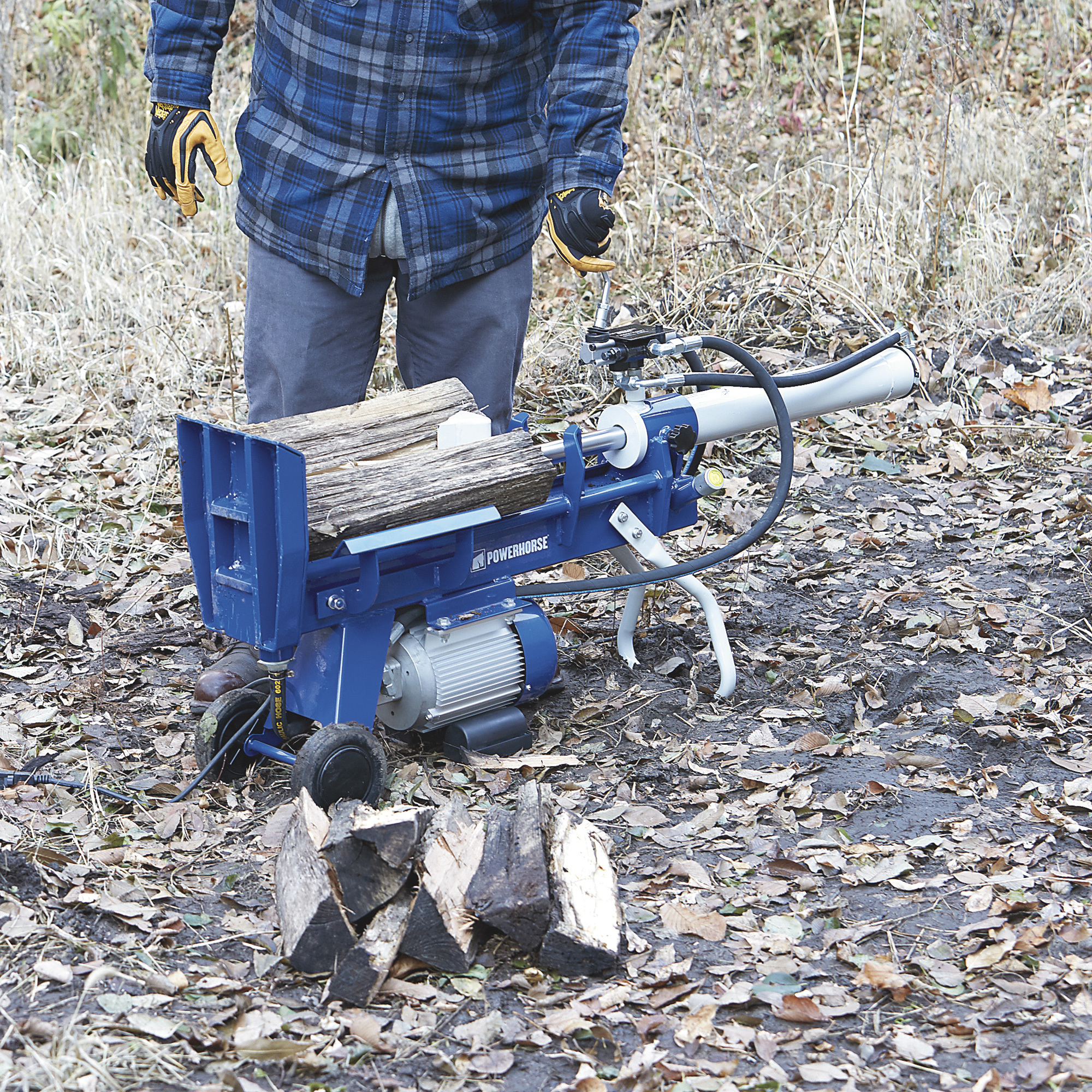Powerhorse Horizontal-/Vertikal-Elektro-Holzspalter, 8 Tonnen, 15 Ampere, 120-V-Motor