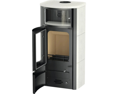 Rotheigner Kaminofen Bern Kalkstein Stahl schwarz 7 kW